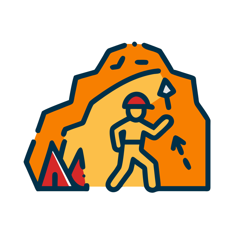 Speleological Association logo featuring cave entrance symbol