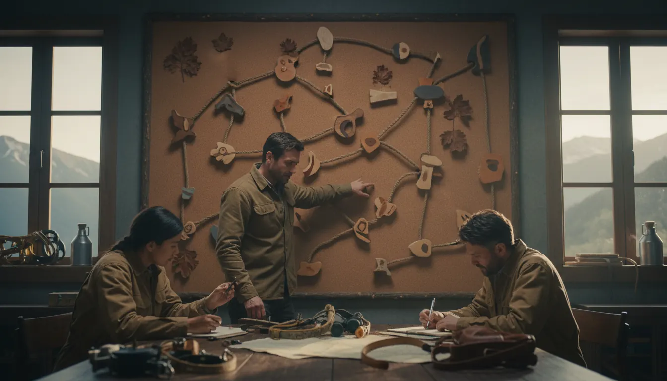 Flowchart showing decision points and contingency paths in expedition planning process